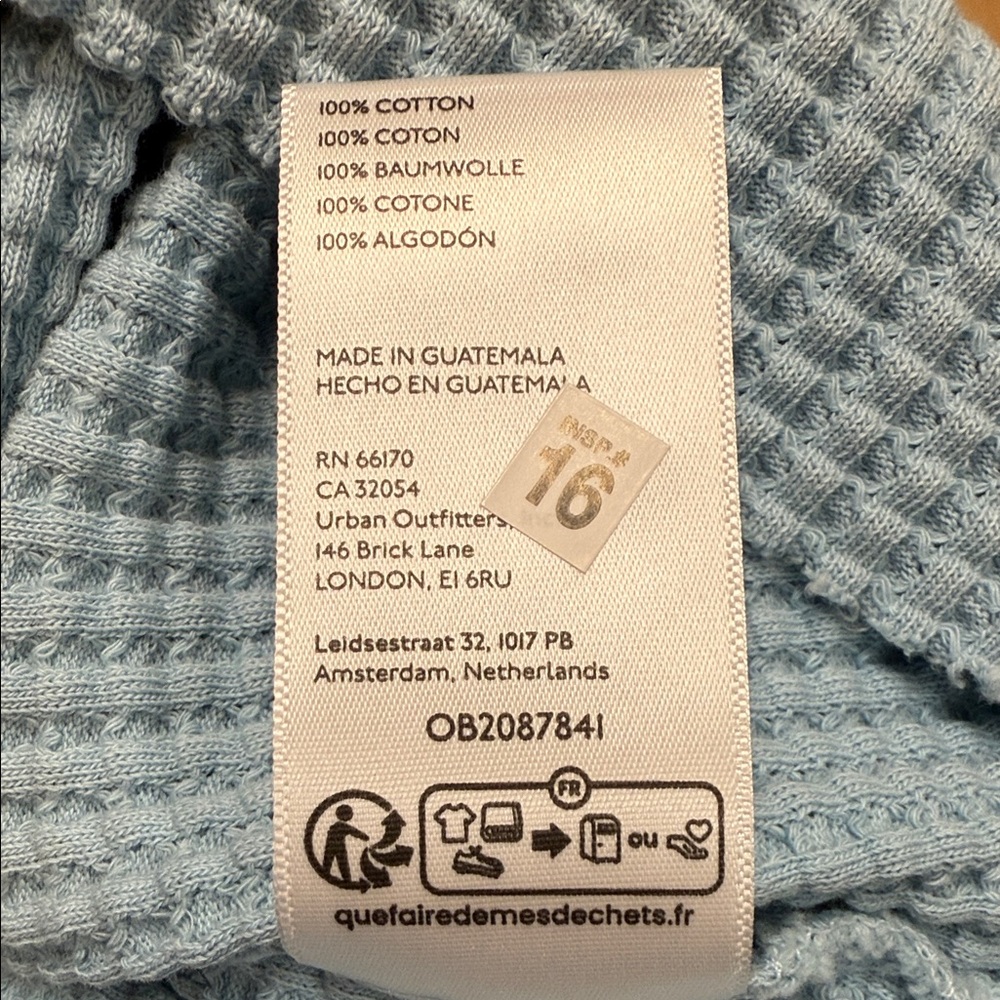 Anthropologie Pilcro Small Light Blue Waffle Knit Oversized Crop Tee NWT - Picture 9 of 11